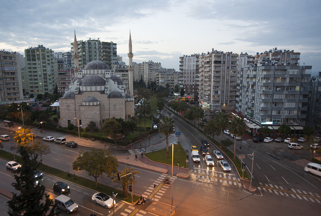 An evening view of Turgut Özal Blvd. in Çukurova, Adana - Turkey